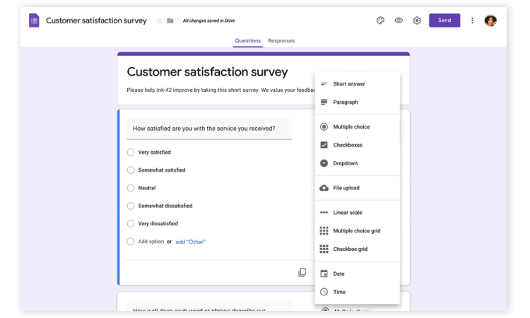 Typeform alternative- Google forms