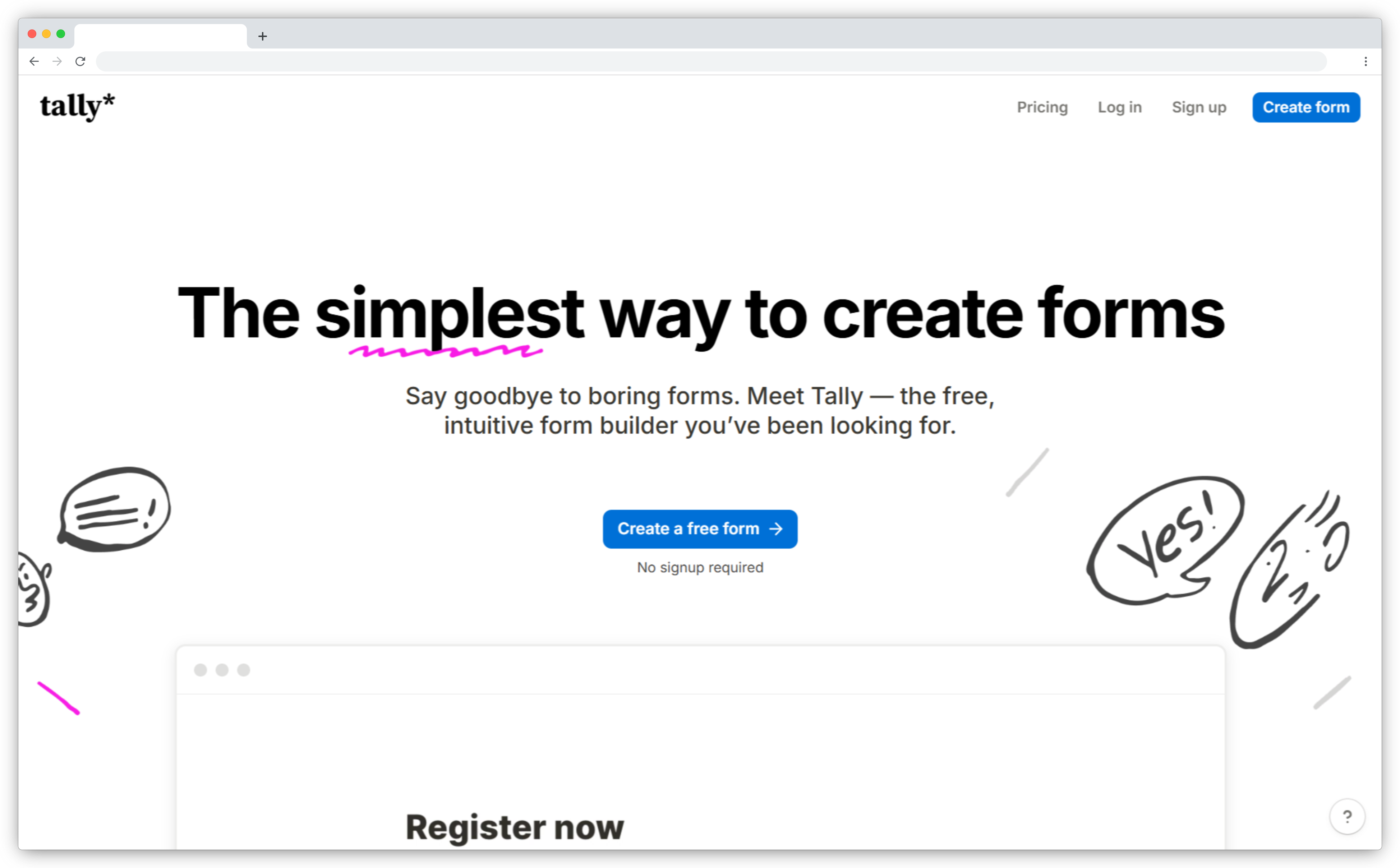 Typeform alternatives - Tally