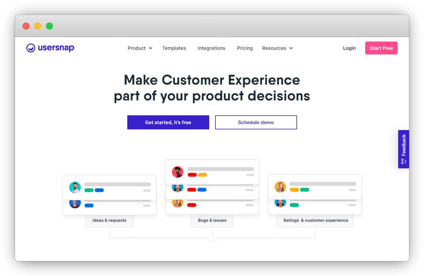 Usersnap Product Feedback Software Tool
