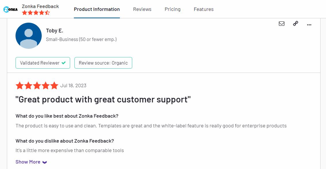 VoC Methodologies Customer Review