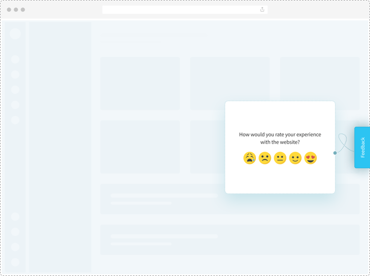 Website Feedback Button with Smiley Face Survey