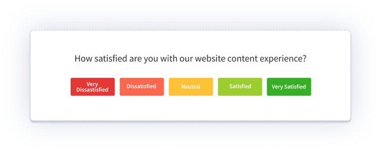 Website survey question examples on Content