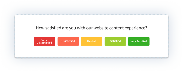 Website survey question examples on Content