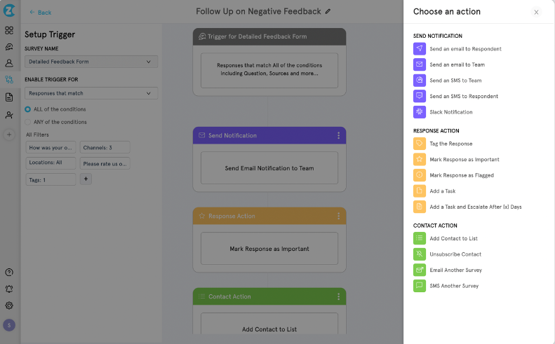 dashboard representing feedback workflows