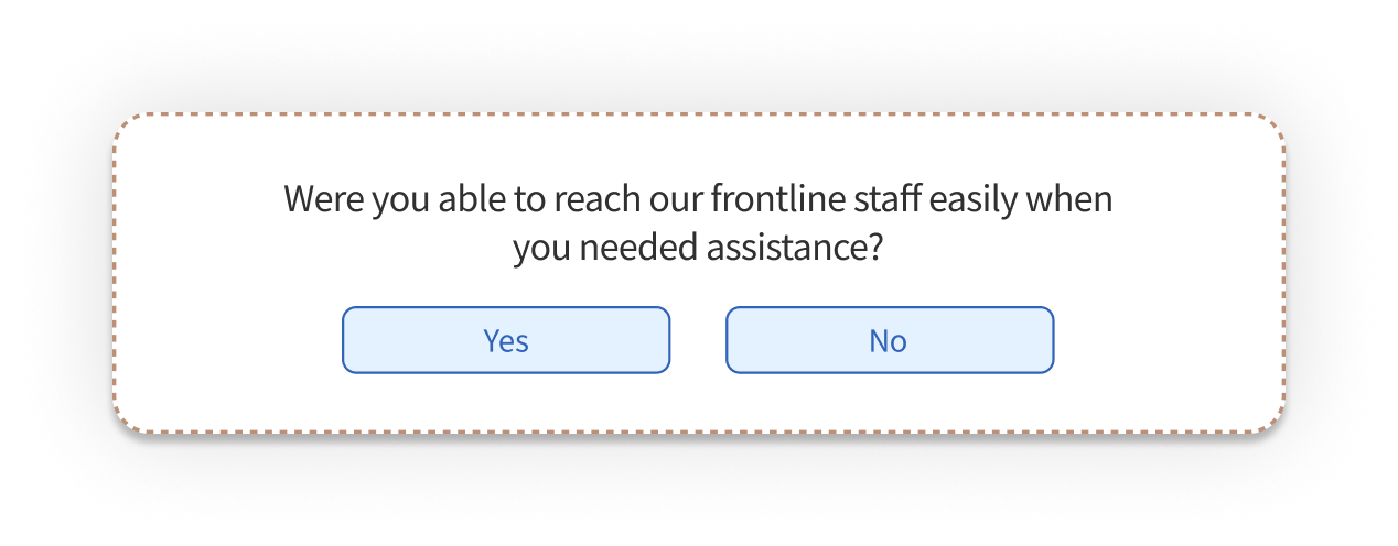 customer service survey question - reaching out to Frontline Staff