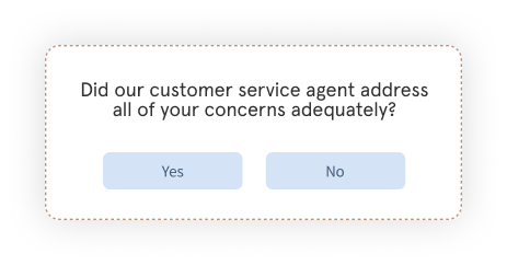 customer service survey question yes or no