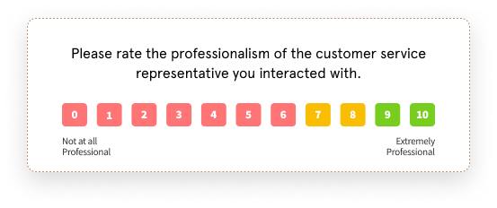 customer service suvrey questionPlease rate the professionalism of the customer service representative you interacted with.