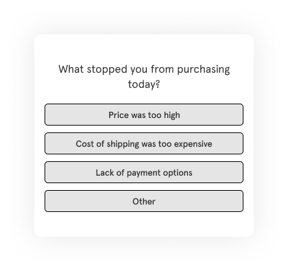 eCommerce survey question cart abandonment