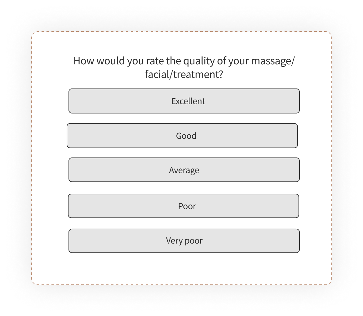 example of multiple choice question - spa and gym