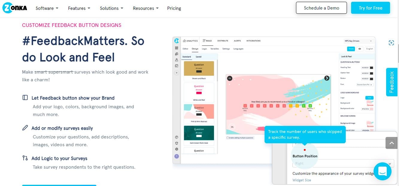 zonka feedback website feedback button tool