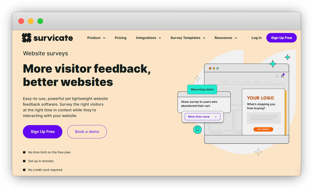 top visual feedback tools - survicate