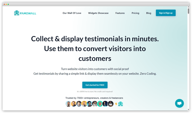 Best Customer Feedback Software - Famewall 