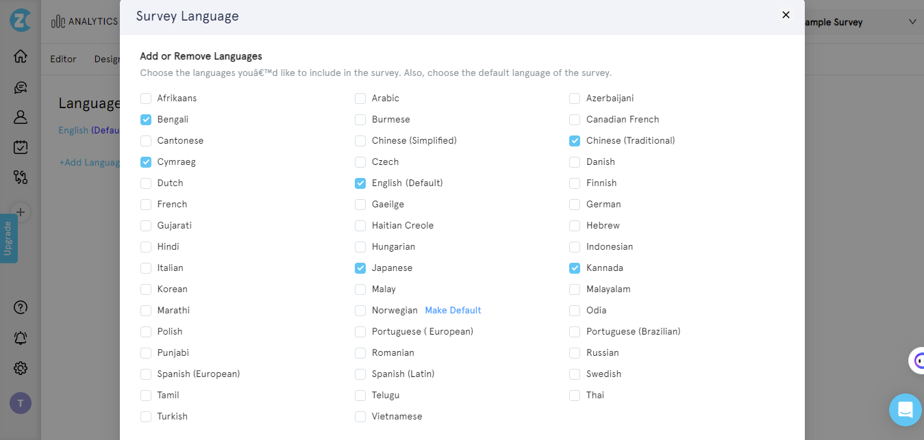 how to create a survey-multiple languages