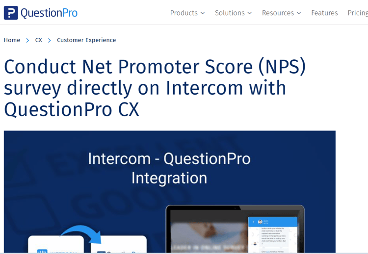 NPS tools for Intercom-QuestionPro