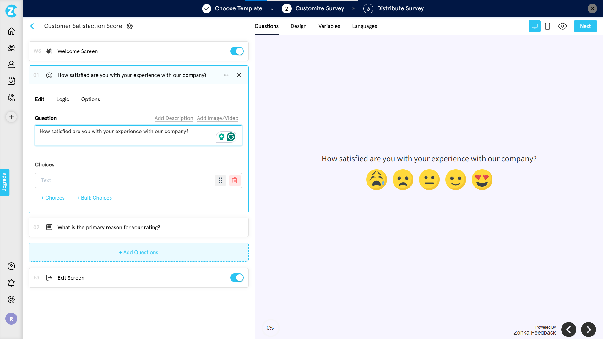 Customize your online  Survey