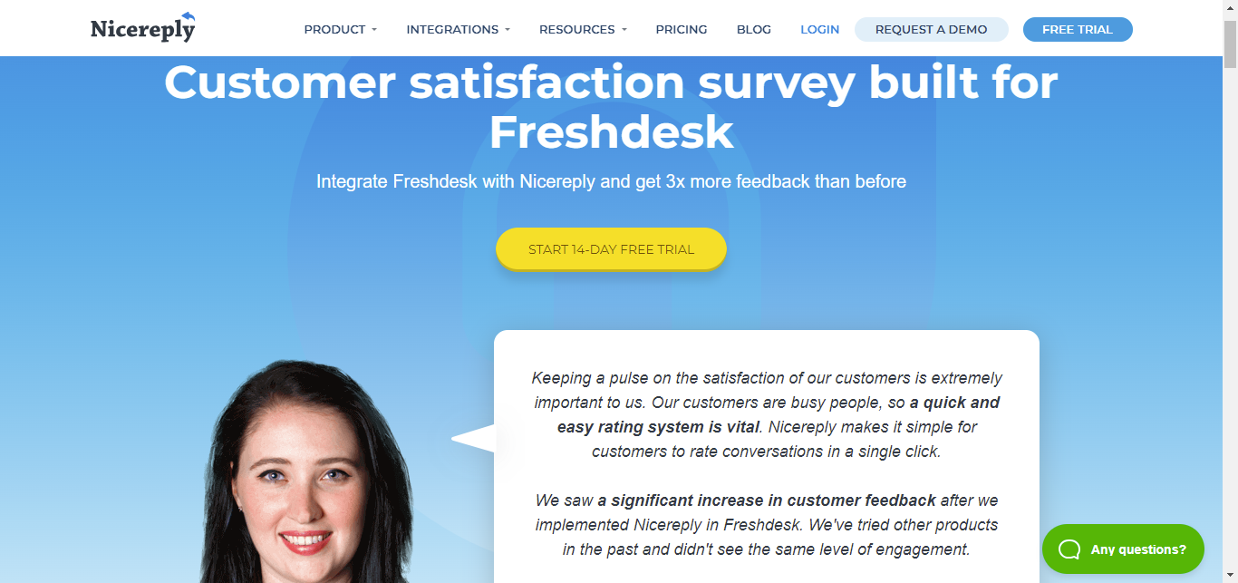 nicereply as a survey tool for freshdesk