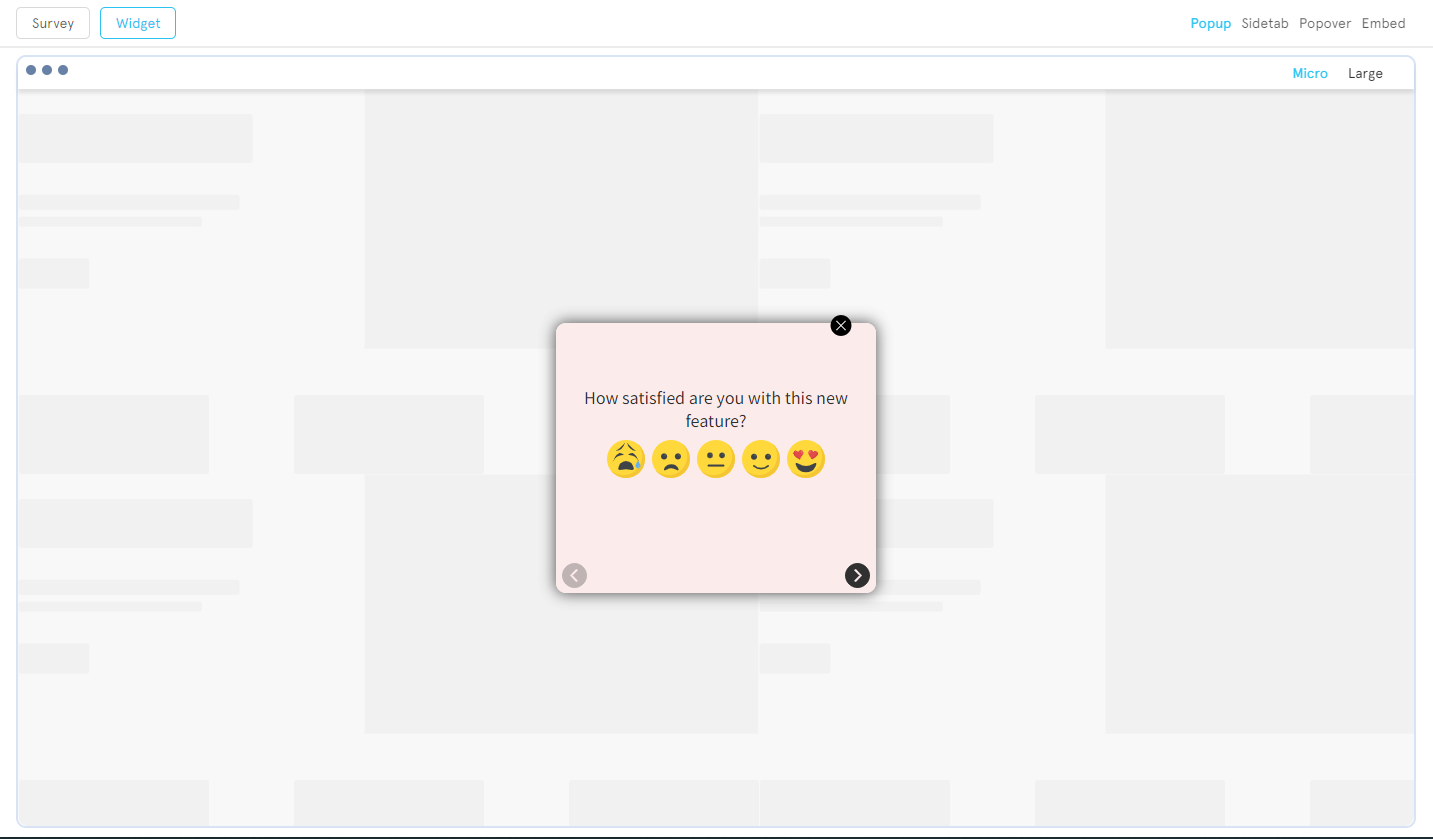 popup surveys for in-app feedback