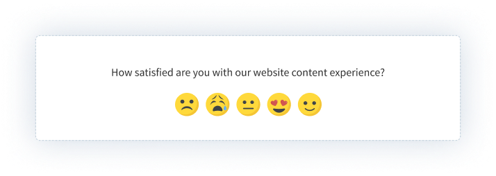 popup survey question on content experience