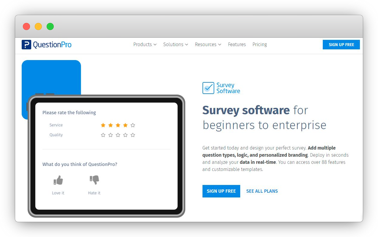 in-app feedback tools - QuestionPro