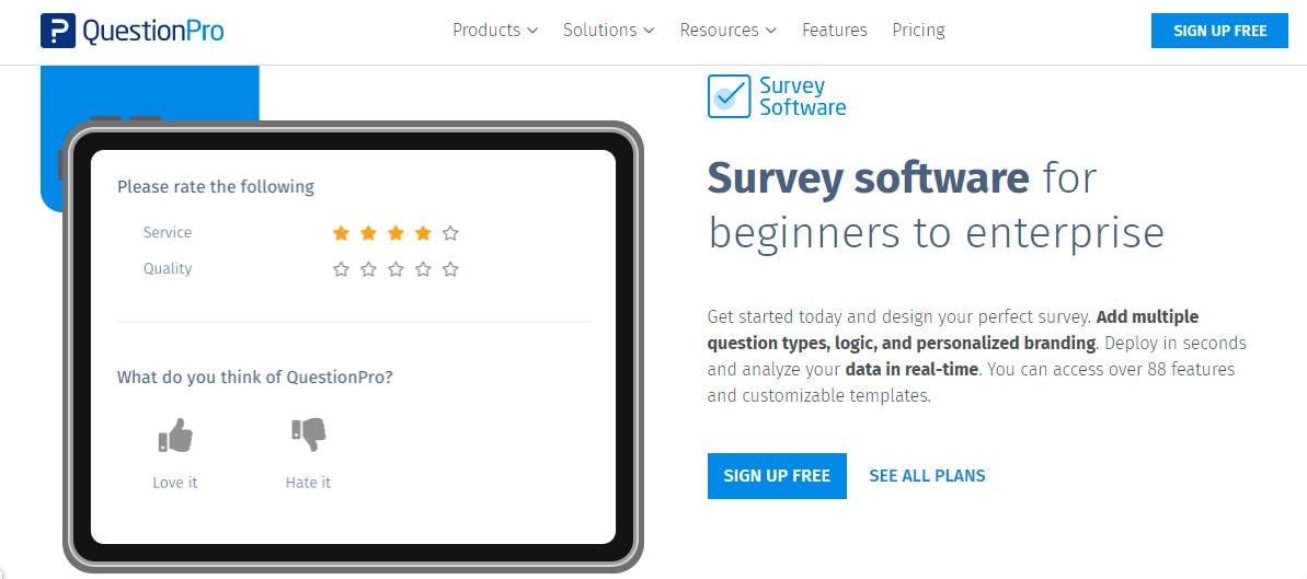 Free Customer Feedback Tools- questionpro