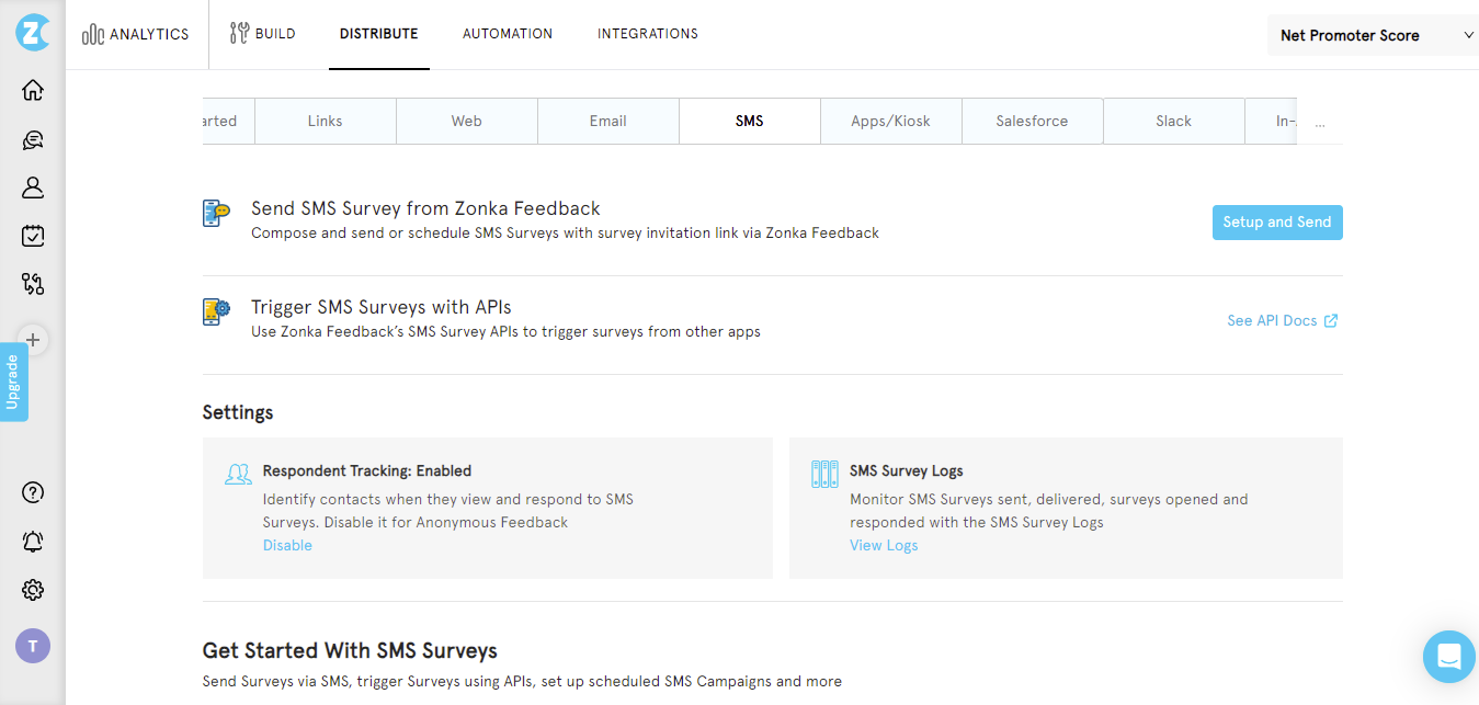 send sms survey with zonka feedback