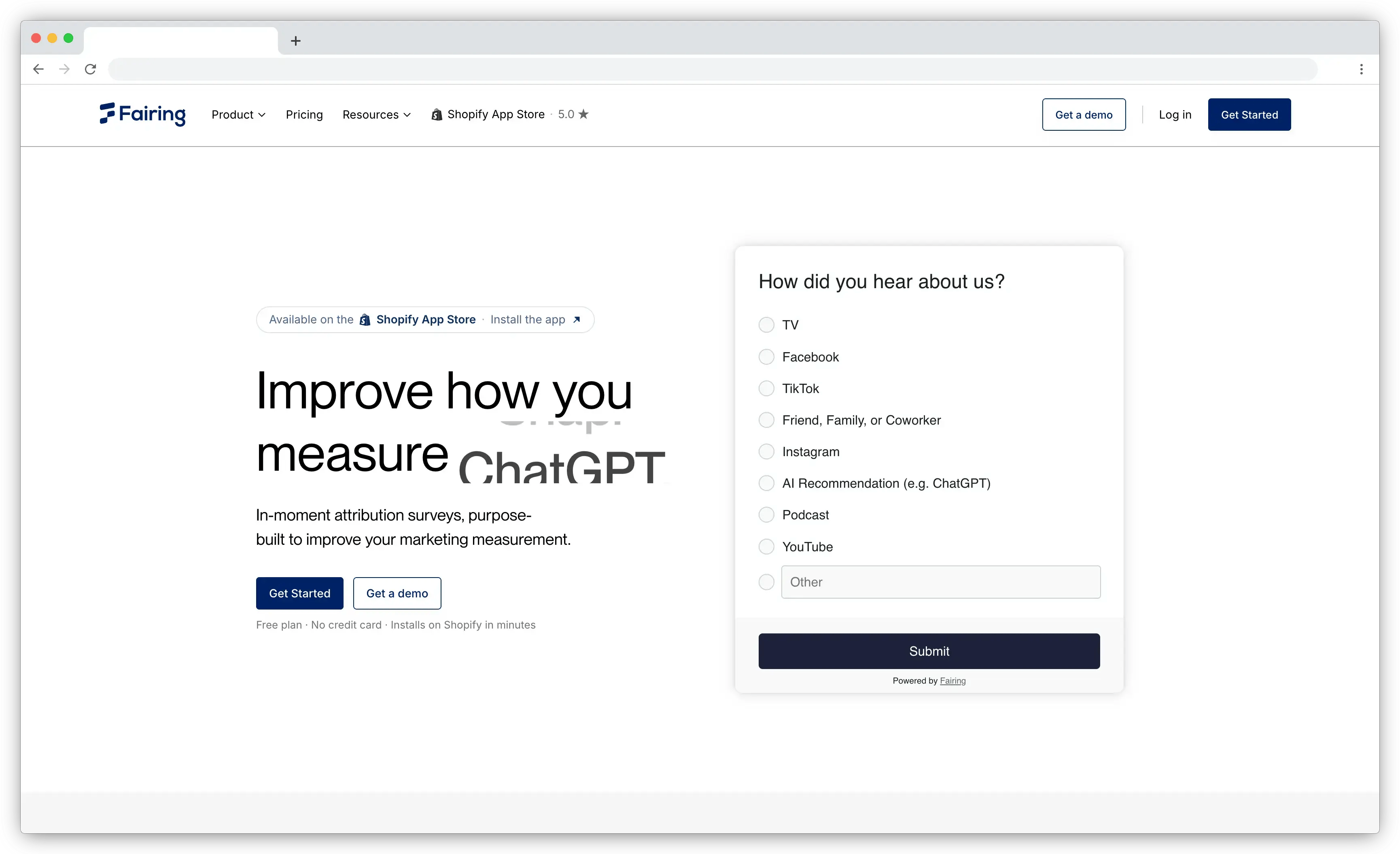 shopify survey apps - fairing
