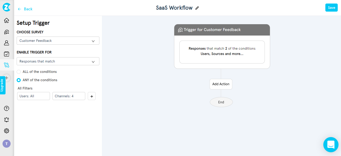 survey triggers for saas nps survey