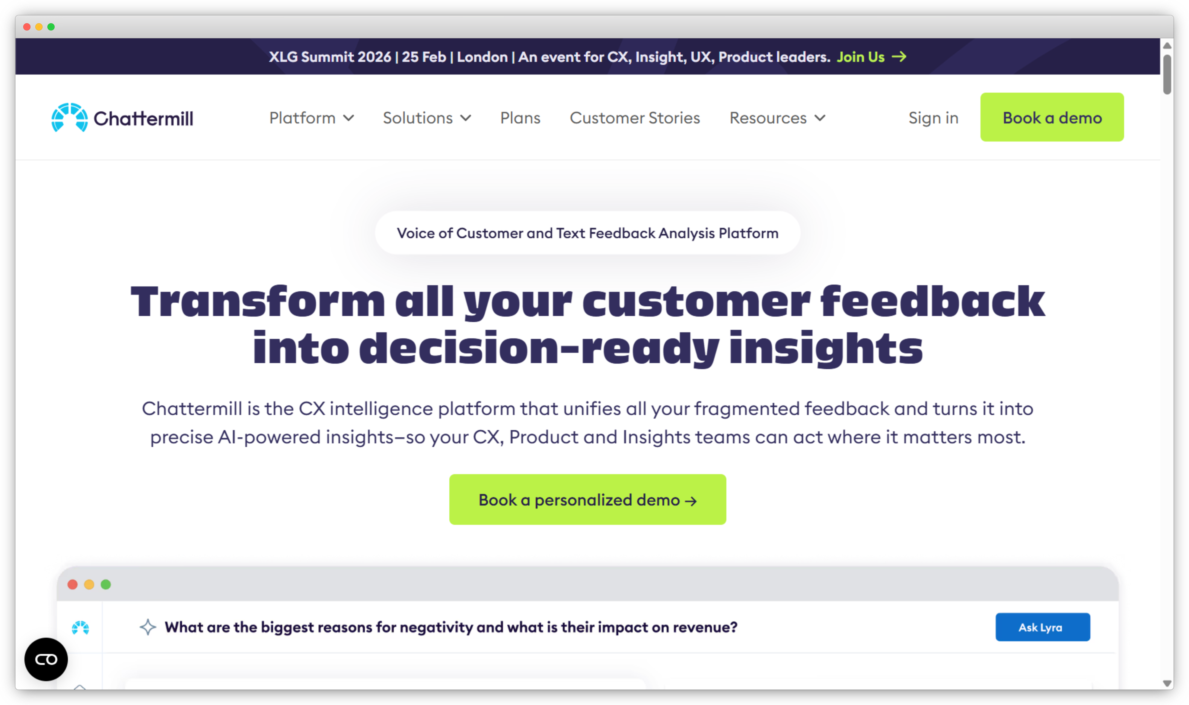 Best Voice of Customer Tool for Banking - Chattermill