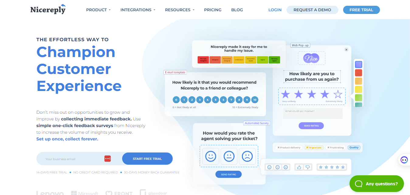 voice of customer survey tools nicereply