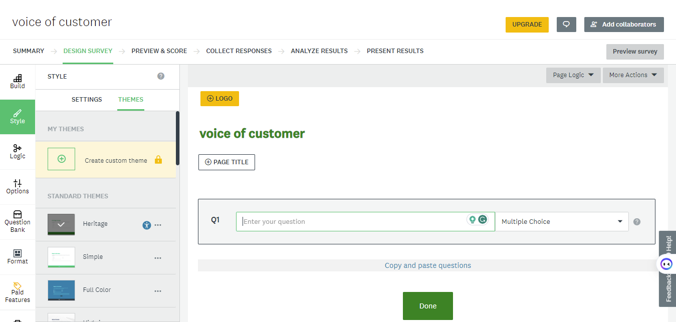 voice of customer survey tools surveymonkey