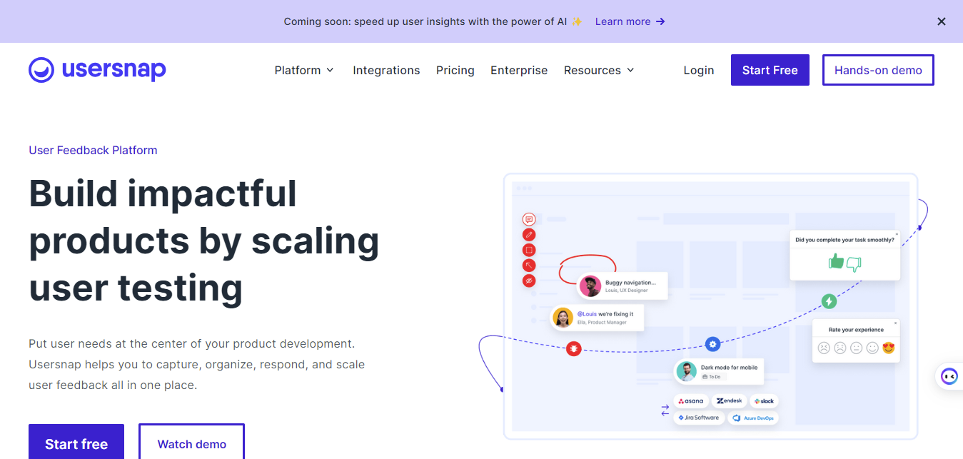 voice of customer survey tools usersnap