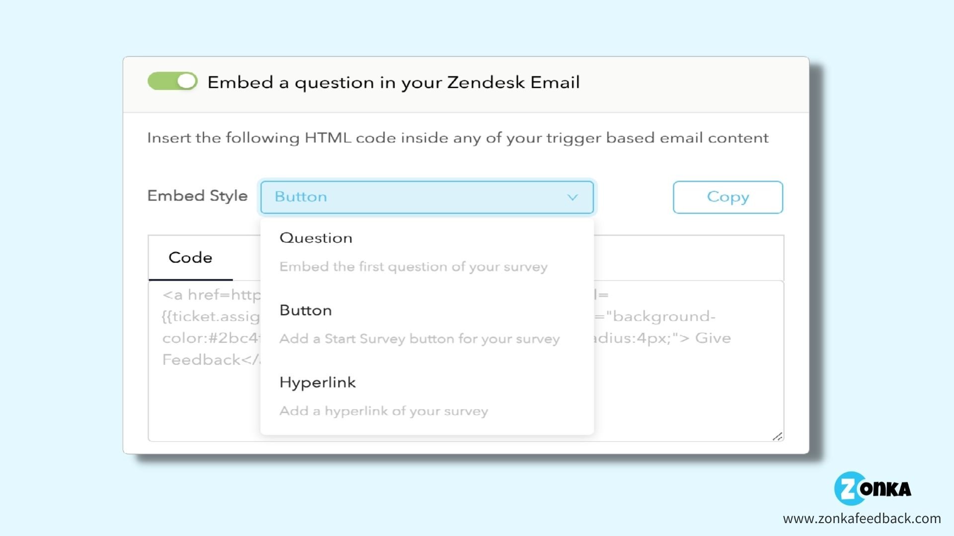 zendesk survey for product feedback