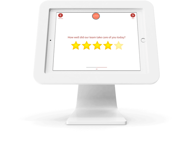 Tablet-based Feedback Kiosk with 5 Star Rating Question