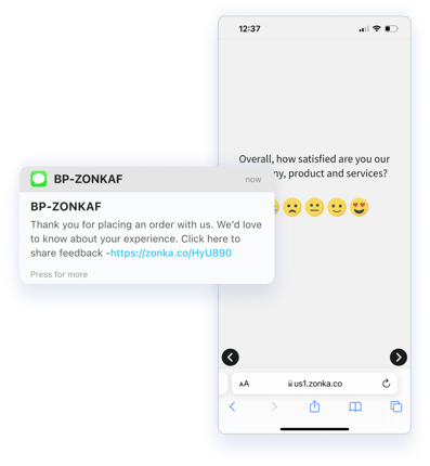 CSAT SMS survey for SaaS product feedback