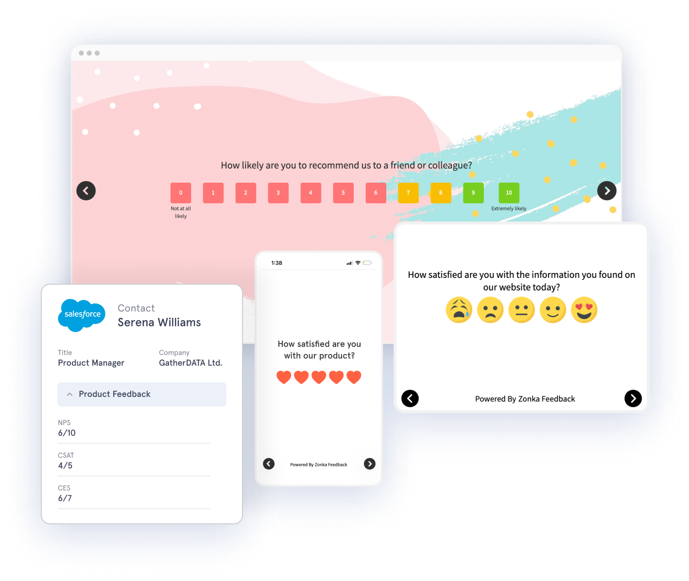 Salesforce survey integration with Zonka Feedback showing survey reports in Salesforce