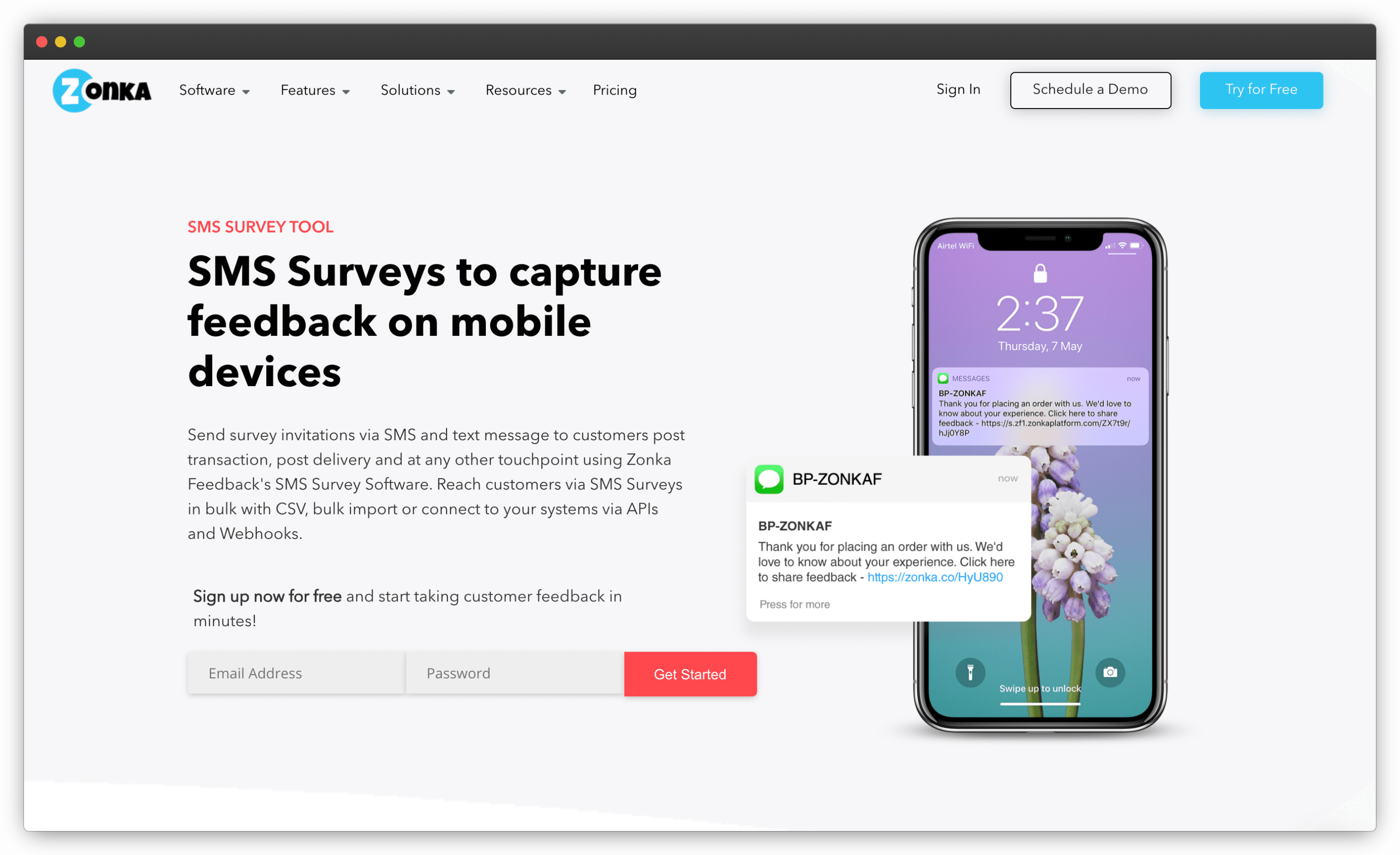 SMS Survey Software - Zonka Feedback