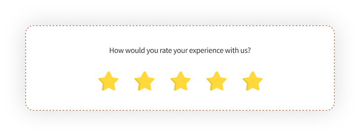 1 to 5 star rating scale