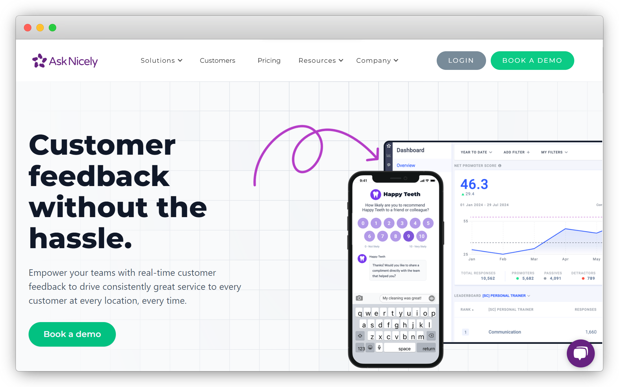 AskNicely enterprise survey software