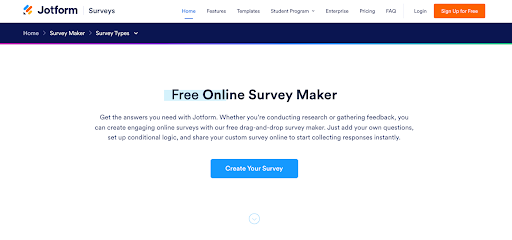 Jotform Online Survey Tool
