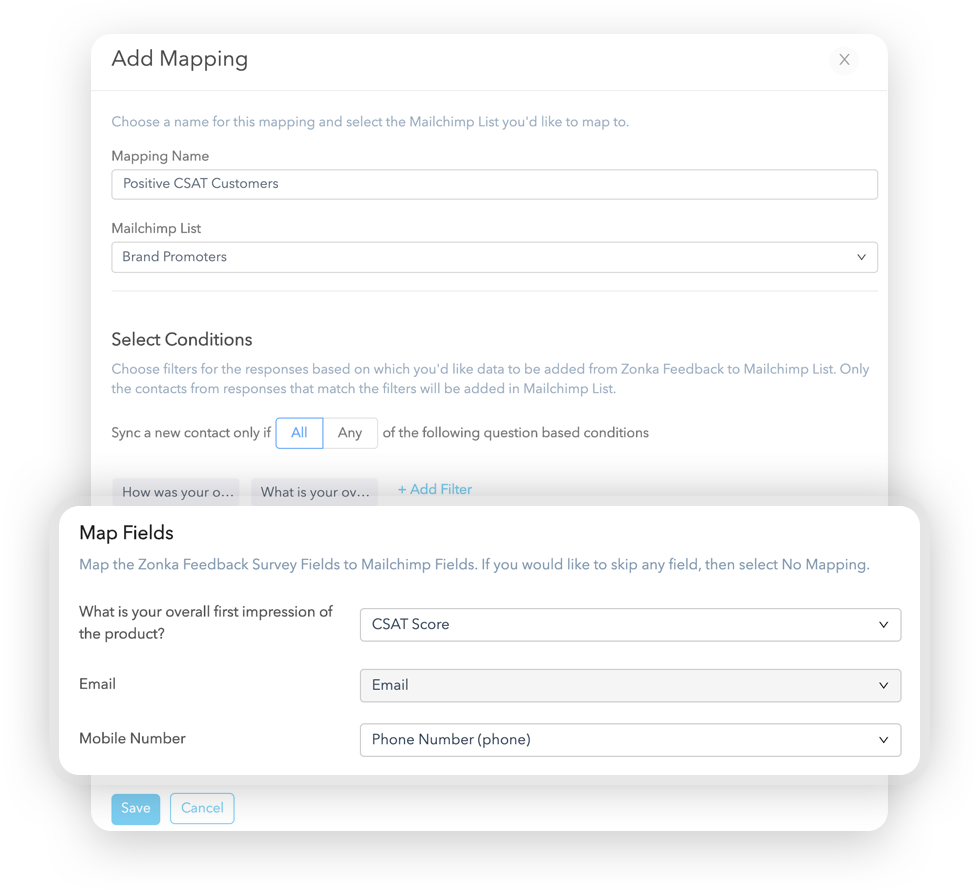 Map Fields to Mailchimp