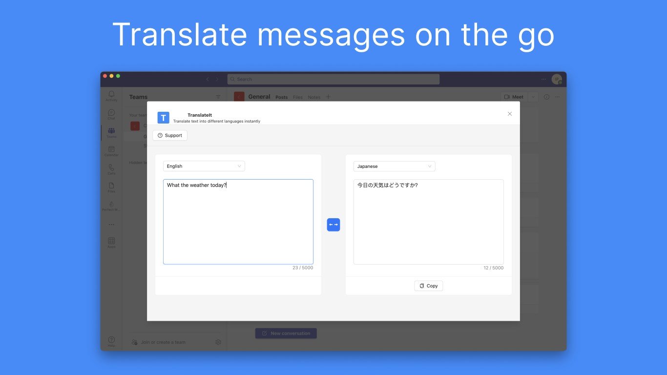 Microsoft Teams App Integration Translate It