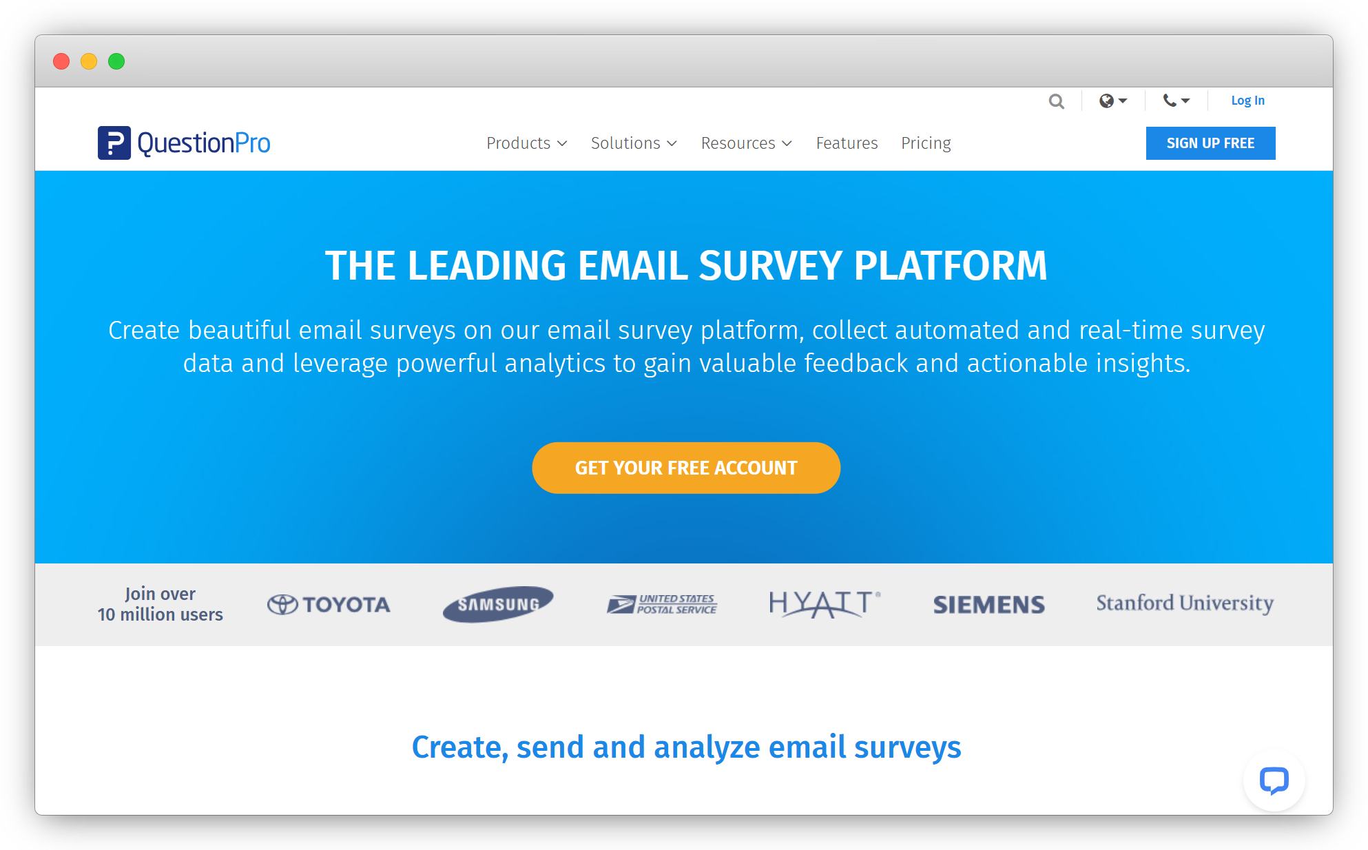 QuestionPro email survey tool with advanced analytics capabilities
