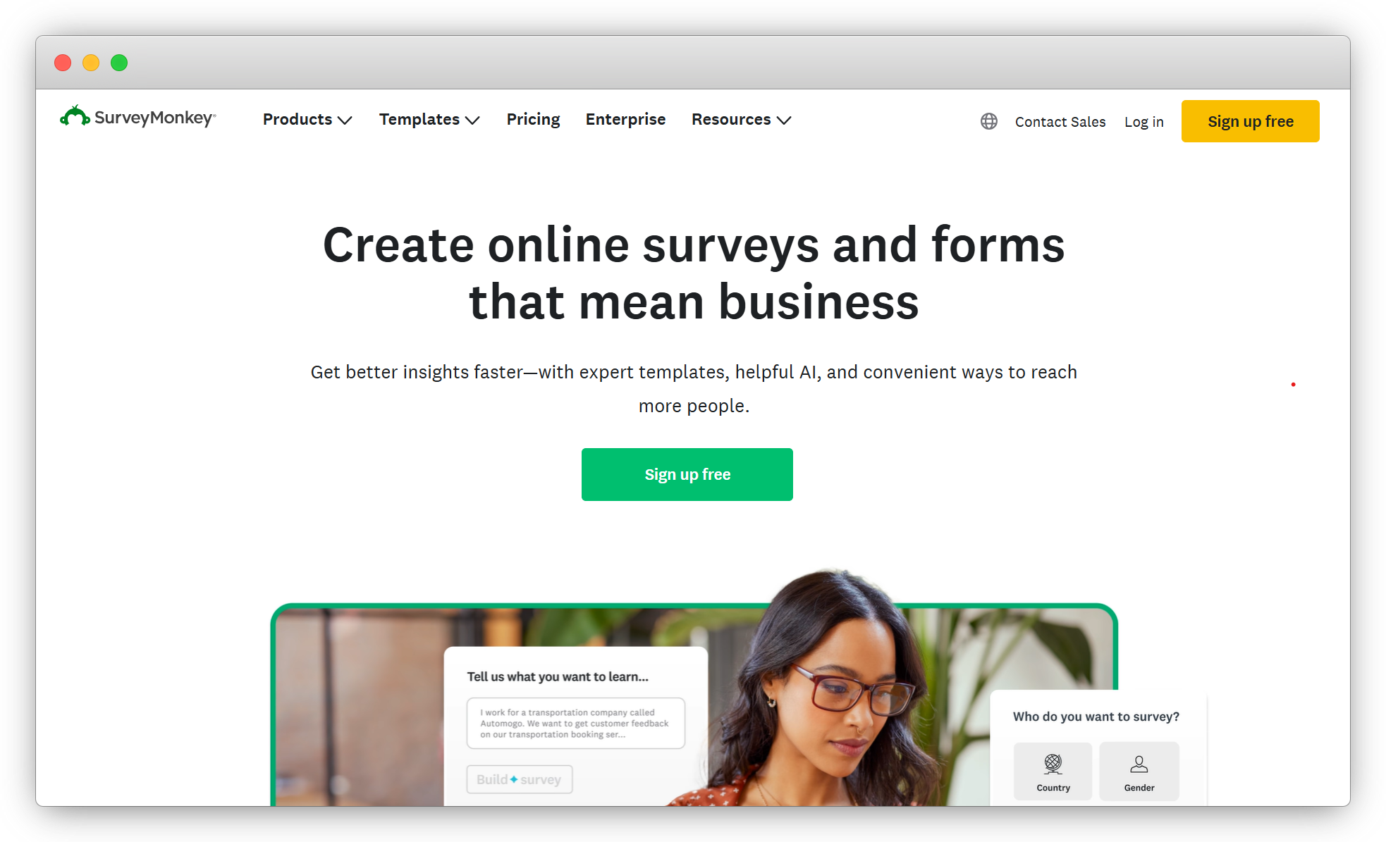 SurveyMonkey high-volume email survey tool