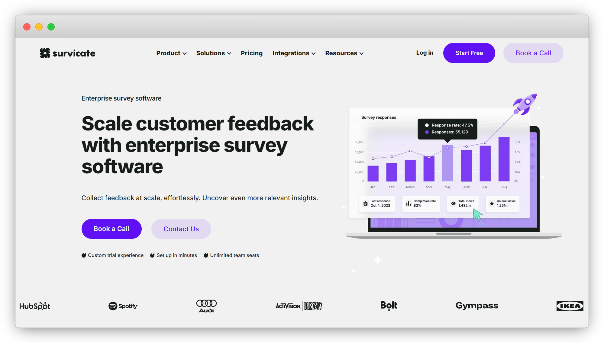 Survicate enterprise survey software