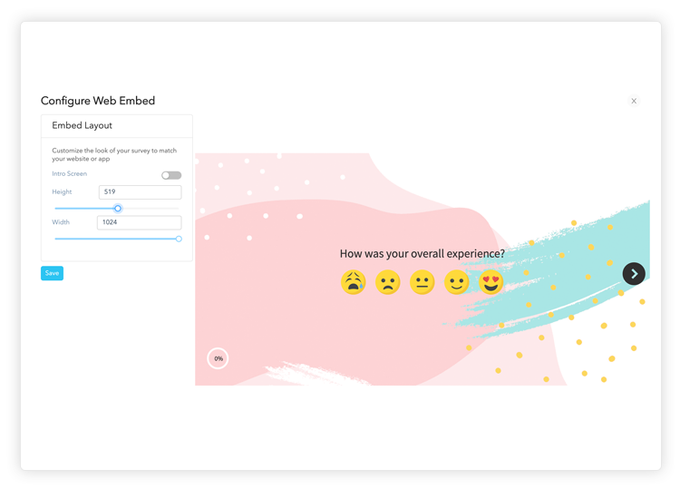 Website-Survey-Embed-Settings