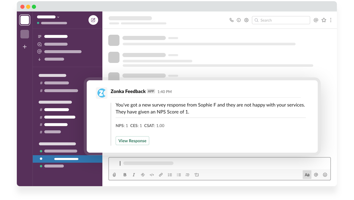 Zonka Feedback Custom Notifications & Alerts in Slack