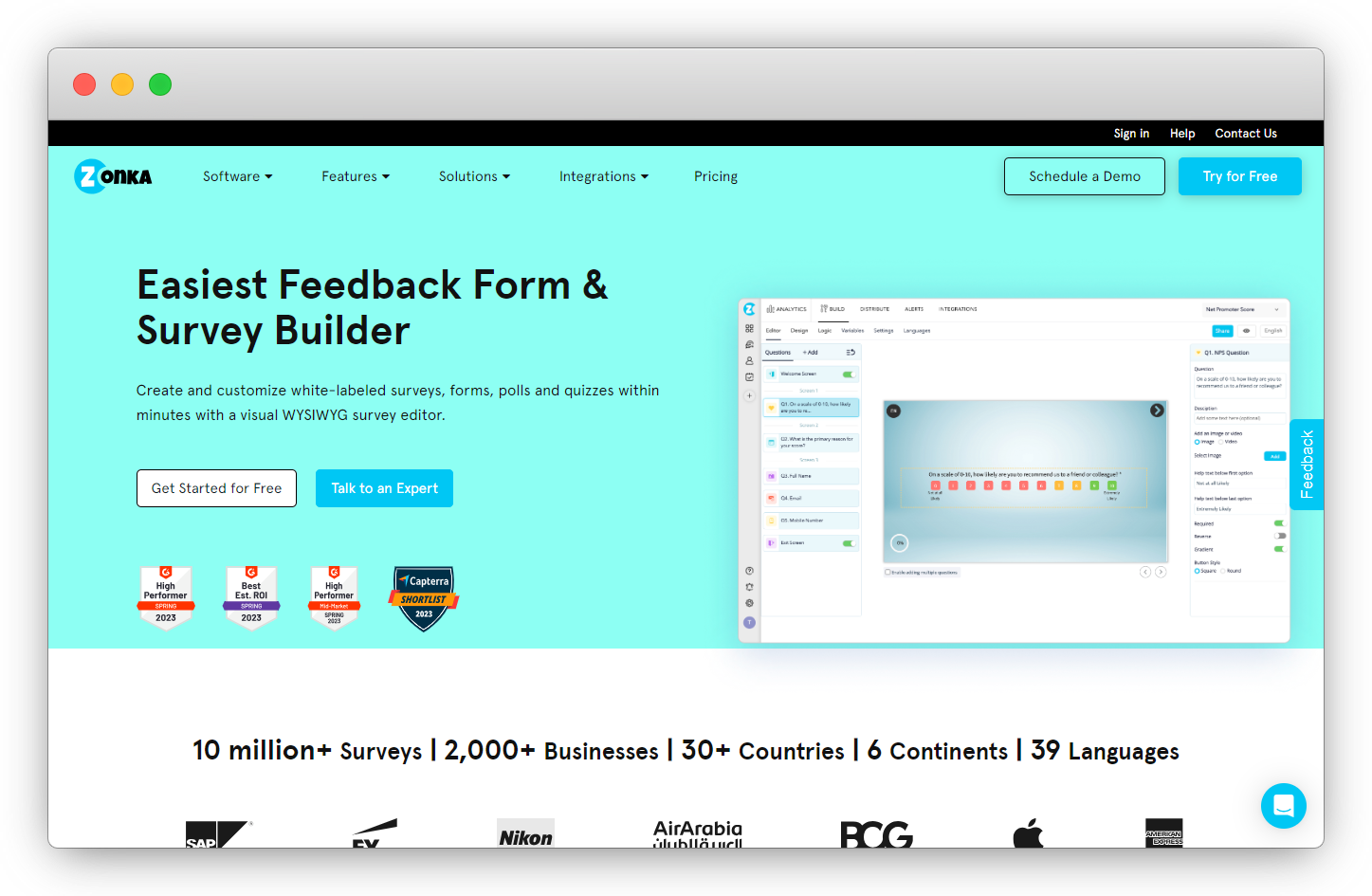 Zonka Feedback Form Builder Software