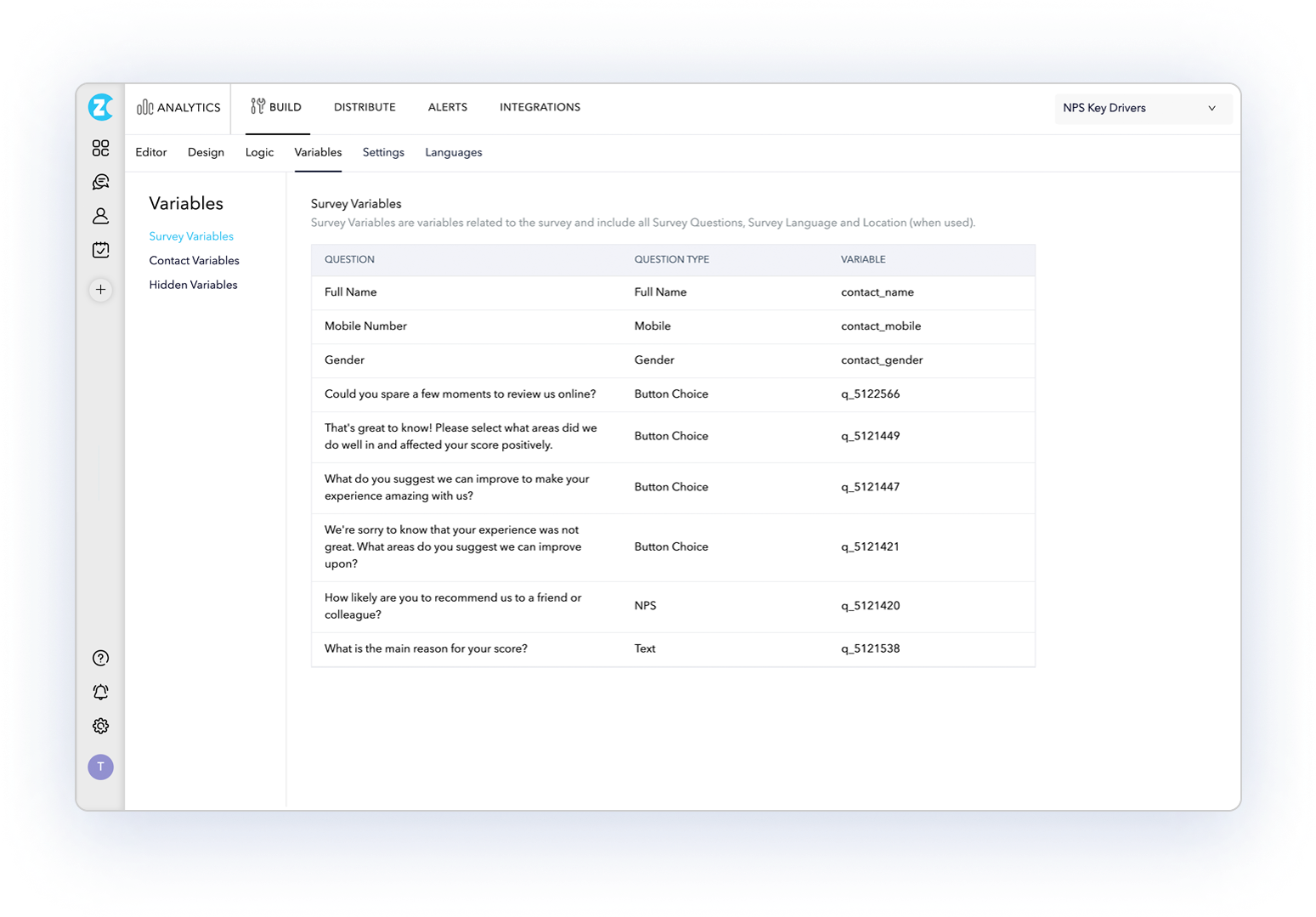 Dynamic Surveys - Add Variables