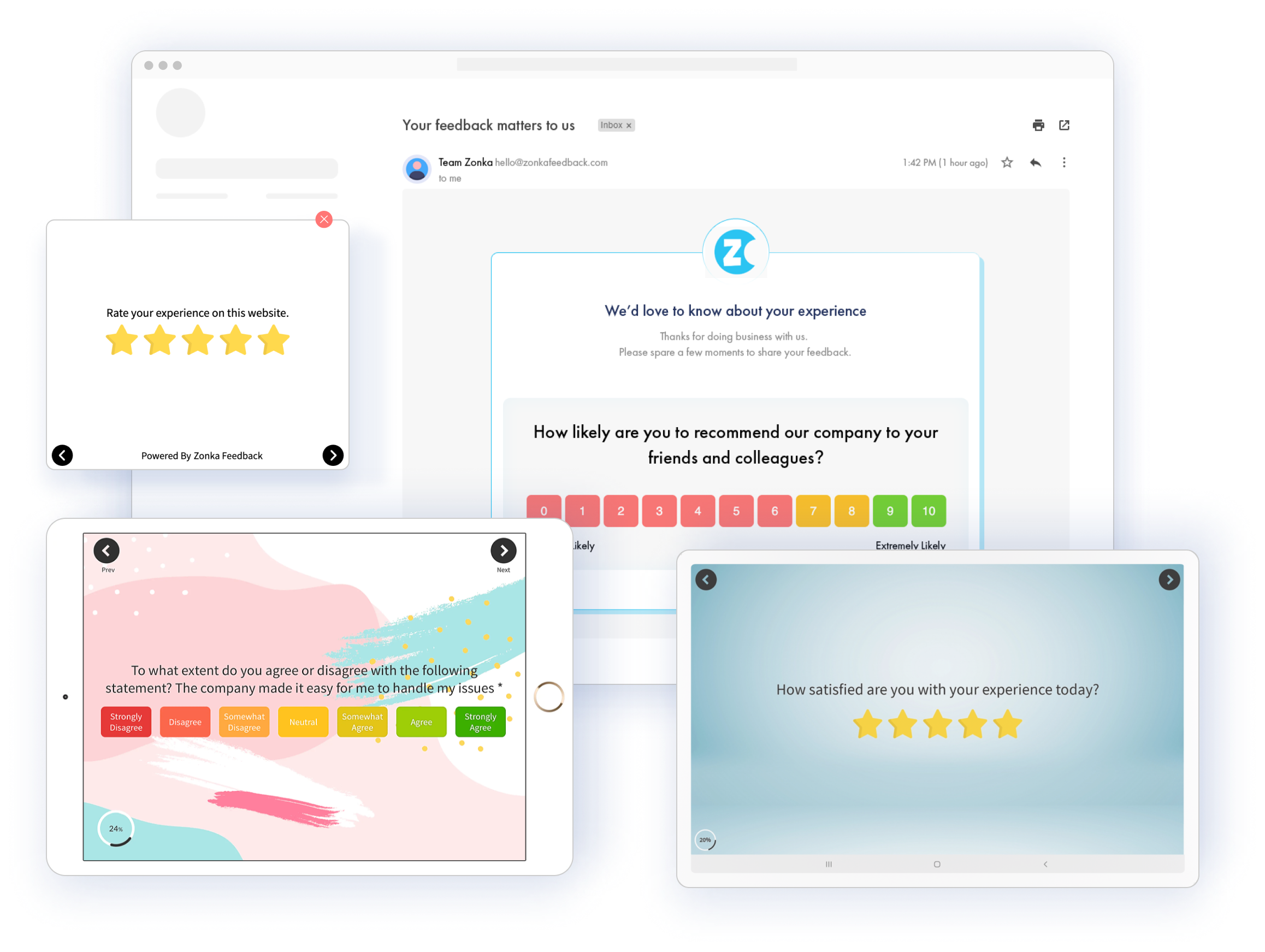 NPS Desktop, CSAT, CES,Widget Tab hero image