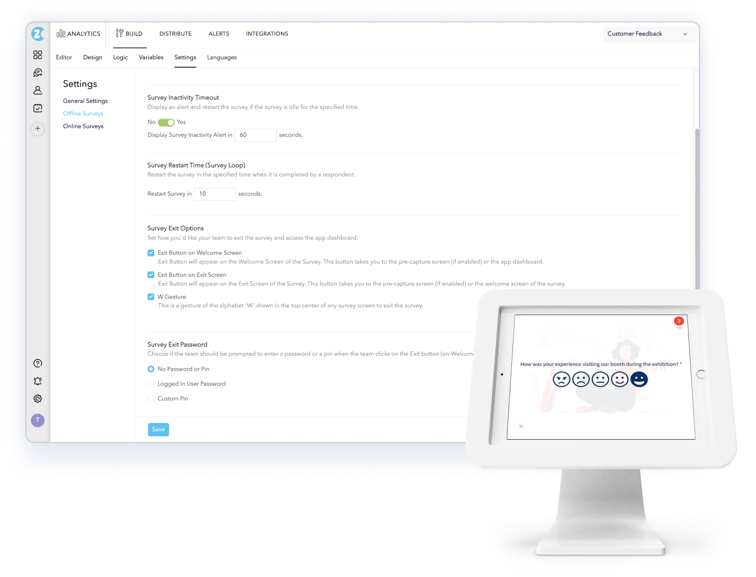 Kiosk Survey Offline Settings